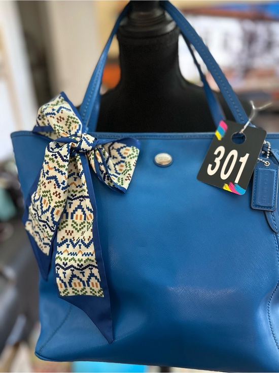 Coach Handbags - Coach Saffiano Peyton Royal Blue Leather Tote